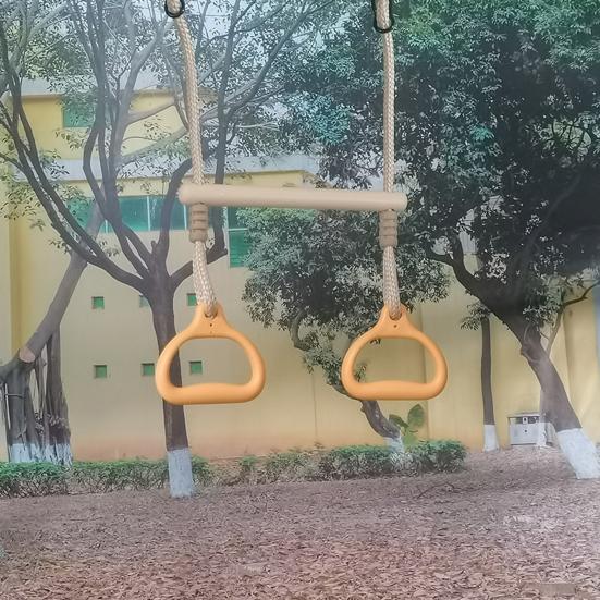 Fitness Ring Hanging Swing Rod Anti-Slip Grip Adjustable Length Smooth Shape Design Safety Knot Fitness Ring