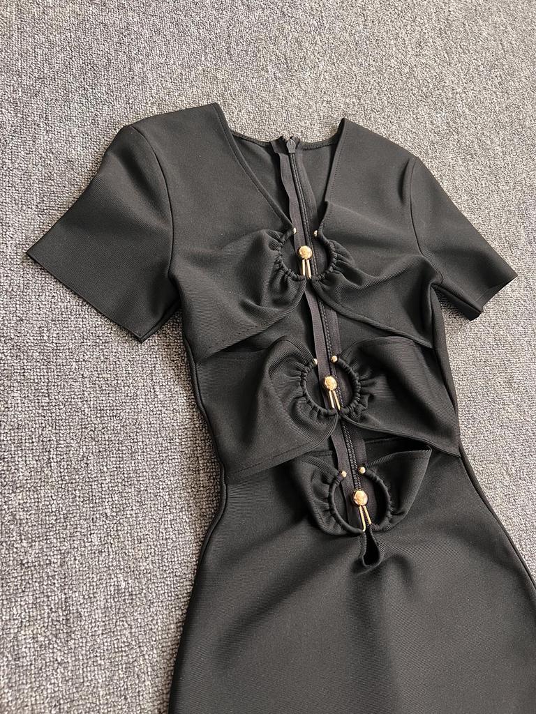 Sexy Black Cutout Bodycon Bandage Dress – Party Evening Gown