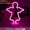 Korean Style Flamingo LED Neon Night Light - Decorative Christmas Fairy Accent with Round Base
