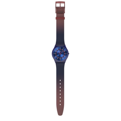Swatch Skin Classic Biosourced Very Jazzy Berry Watch, Blue, SS08N117