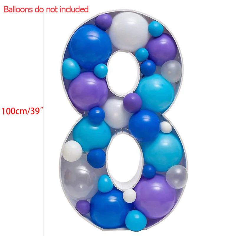Birthday Figure Balloon Filling Box Large Number 1-9 Mosaic Balloon Frame Foam Cardboard For Birthday Party Anniversary Decor