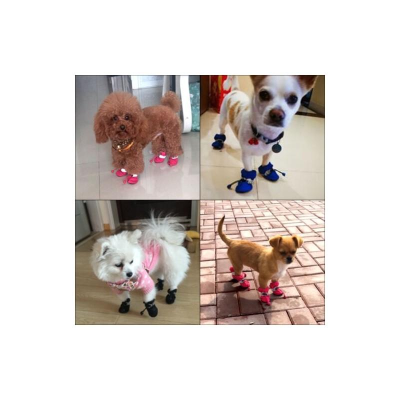 Zapatos Botas Reflectantes Antideslizantes de Calidad Premium para Perros, 4 Piezas, Diseño Impermeable Acolchado de Forro Polar Suave