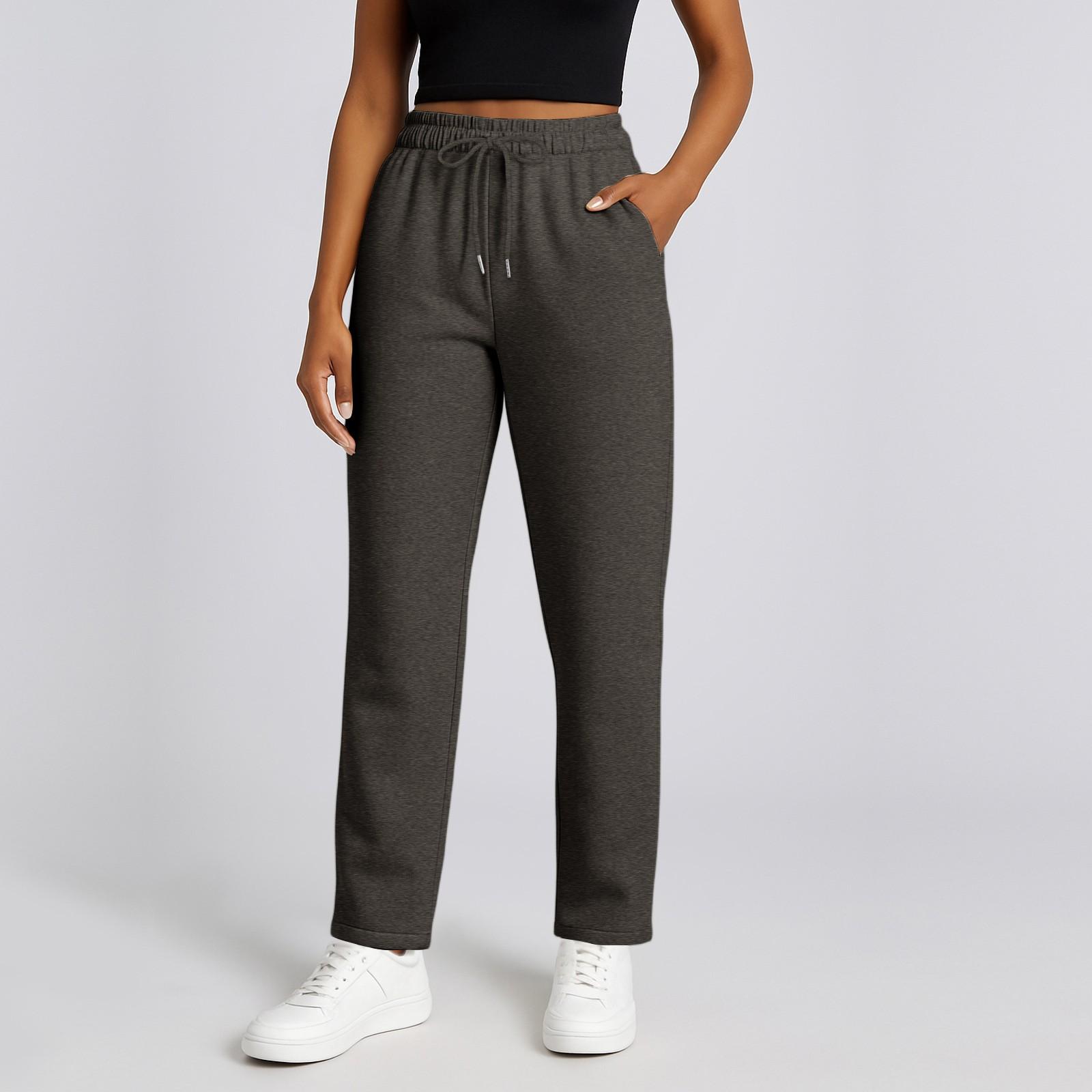 

Женские однотонные повседневные спортивные брюки с высокой посадкой, свободные и модные брюки для джоггинга, брюки с широкими штанинами XXL