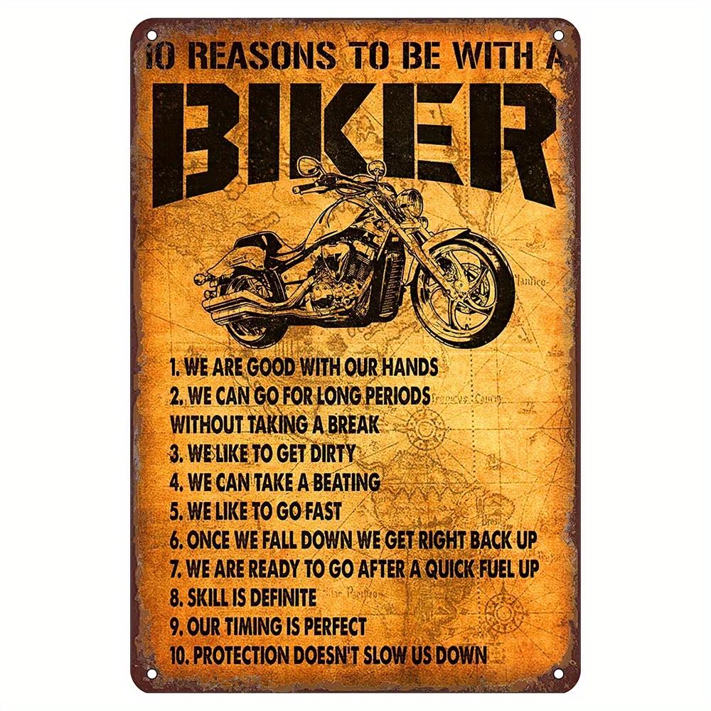 Vintage Motorsykkelentusiaster Metallkunst Nostalgisk Garasjedekor Metallblikkskilt Plakater Skilt for Bar Garasje Klubb Vintage Elskere