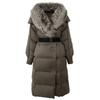 OFTBUY Winter Jacket Women Long Natural Real Raccoon Fox Fur Collar White Duck Down Coat Belt Thick Warm Casual Outerwear