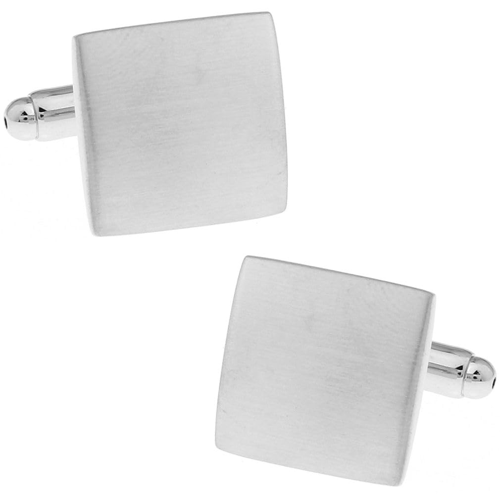 

Matte Silver Square Curve Cufflinks Cufflinks Cufflinks n02432