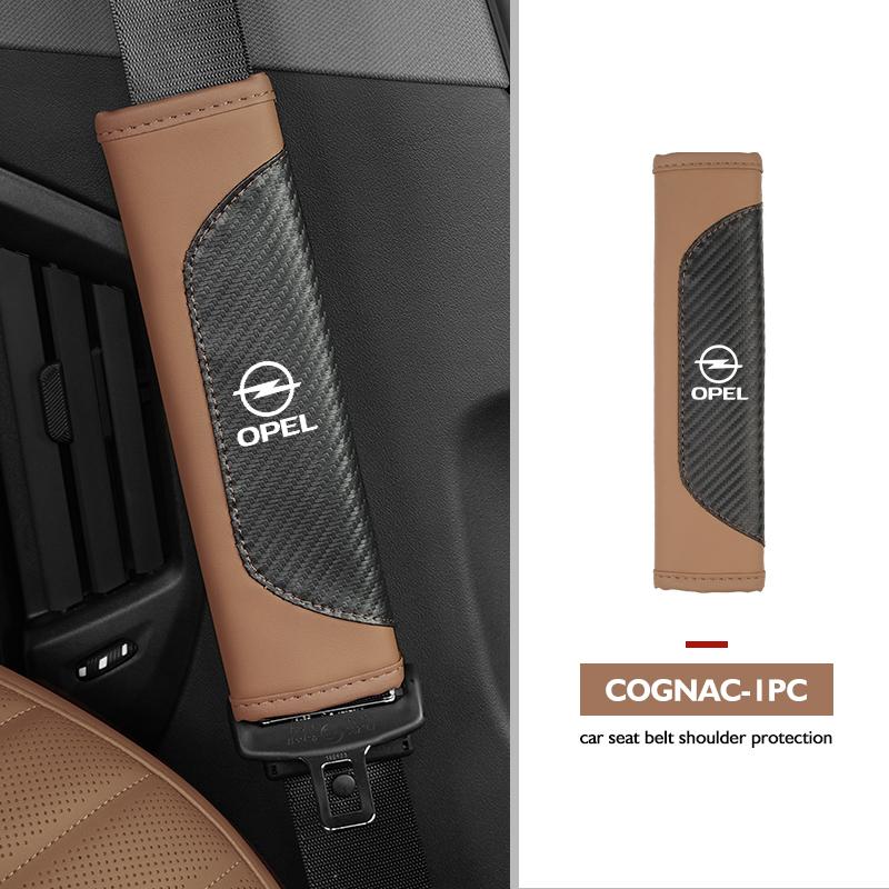 For Opel Leather Seat Belt Shoulder Cover Anti-slip Protection Pads Corsa Astra H G J Insignia Vectra Zafira Meriva
