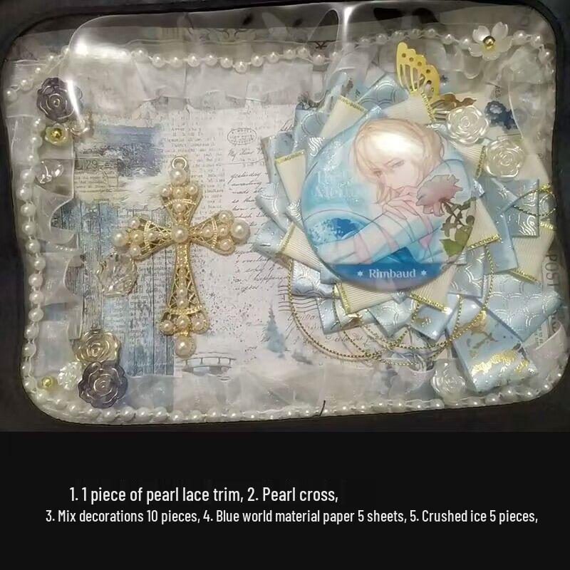 Decoration Filler Material Pack: DIY Handmade Accessories Set with Tanmei Zha Background Paper and Bag