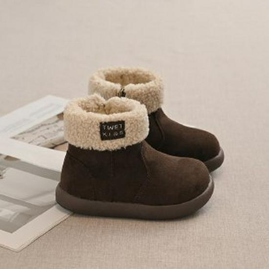 

2025 Girls Winter Snow Boots: Plush, Warm, Non-Slip Soft Sole for Little Girls 26 коричневий