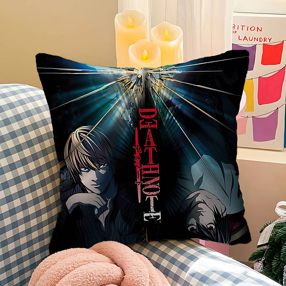 Anime-Kissen mit Todesbotschaft – Geschenkidee für Zuhause, Büro oder Schlafzimmer – Sofakissen, Autokissenbezug