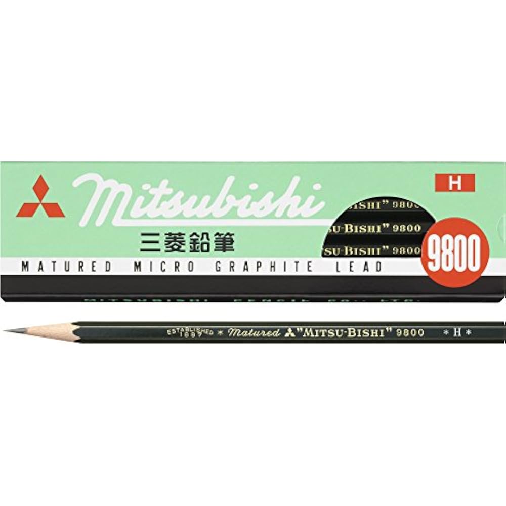 Mitsubishi Pencils, Pencils, Office Pencils, 9800 H, Pack of 12, K9800H