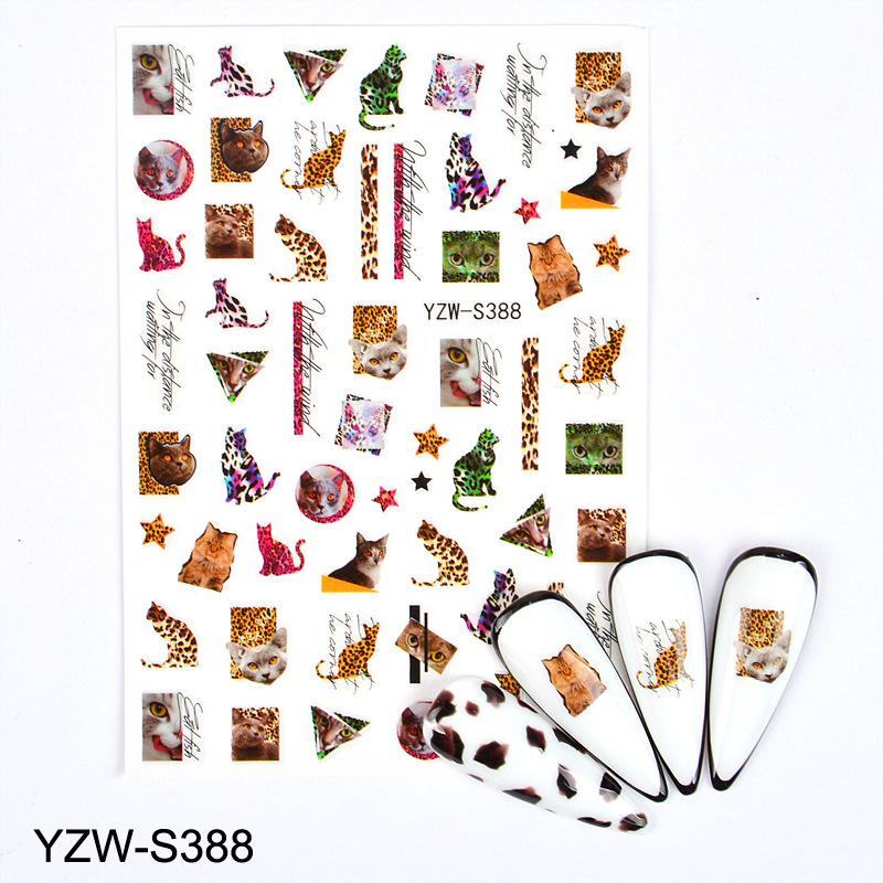 

Очаровательные наклейки для ногтей с кошками и собаками, самоклеящиеся наклейки для дизайна ногтей, для украшения кончиков маникюра своими руками