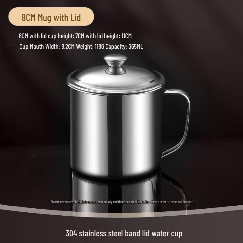 JingZhouYuan 304 Stainless Steel Mug with Lid Pack of 3