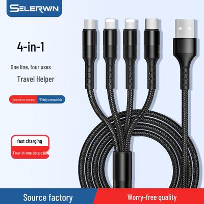4-in-1 Ladekabel für Apple, Type-C und Android - 3A Schnelllade Multifunktionales Datenkabel
