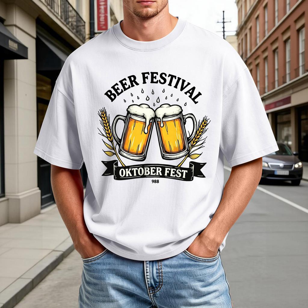Men's Short Sleeve T Shirt Beer Festival Oktober Fest Graphic Tee Casual Comfortable Crew Neck Summer Top