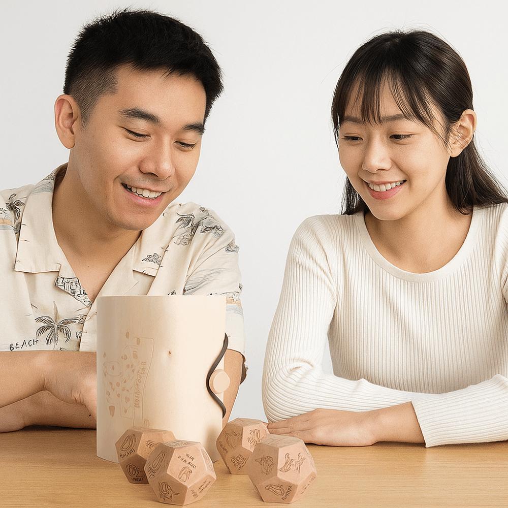 12 sided Wooden Food Dice Game Decision Make Date Night Dice Christmas Birthday