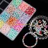 92MF 1200Pcs Colored Pearls Beads for Craft Decoration 6MM Imitation Pearls ABS Beads for Craft Jewelry Making Bridals Dress