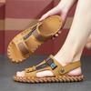 Sandals men's tide summer new style leather toe cap outdoor leisure sports hollow sandals beach shoes