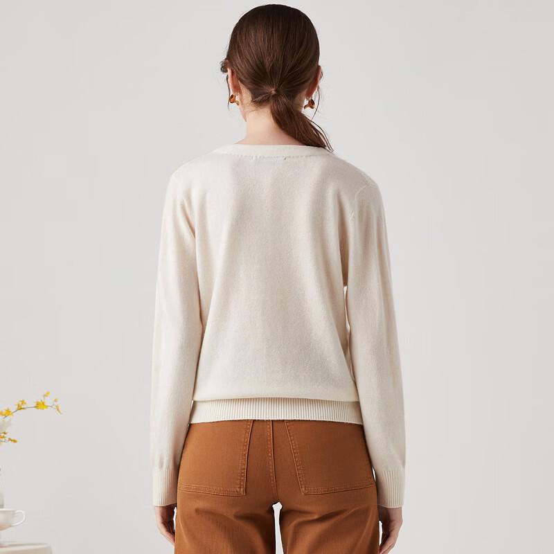 Zhaojun Women's 100% Cashmere V-Neck Cardigan