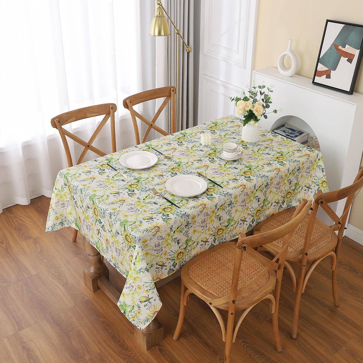 Премиум скатерть подсолнух, водонепроницаемая, маслостойкая и термостойкая, для обеденного стола, коврика для стола, журнального столика, прямоугольная скатерть 100*140cm