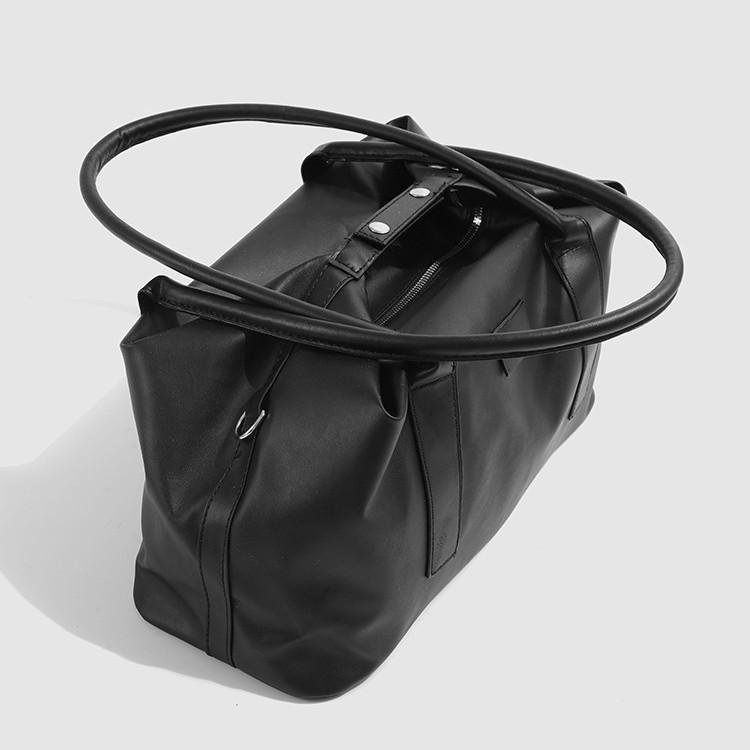 Handbag Large Capacity Soft Leather Texture Commuting Tote Bag Short Trip Lightweight Shoulder Laptop Bag Luggage Bag Trendy