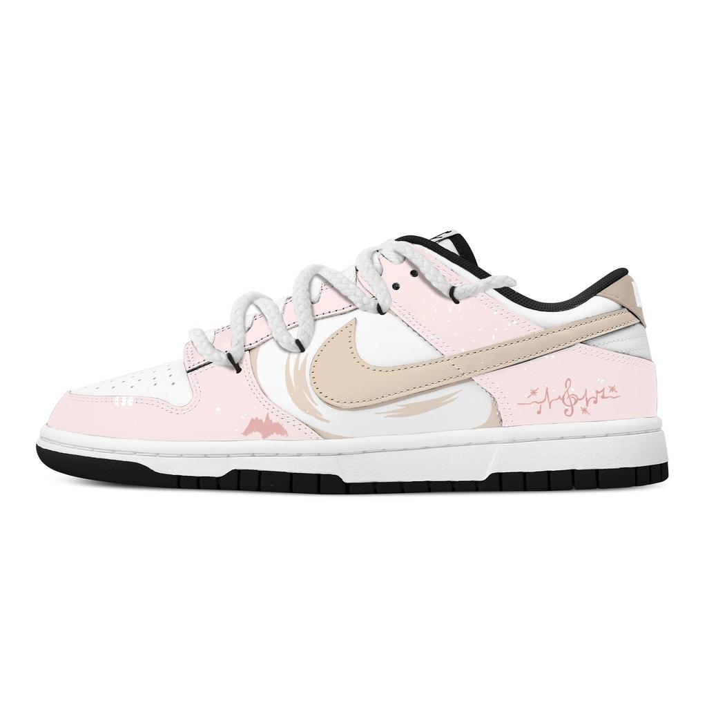 Nike Dunk Half Sugar Heart Box Leather Abrasion Resistant Low top Skateboard Shoes Unisex Pink HF5441-100(Team529--)