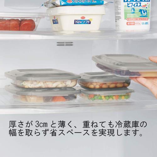 Takeya Chemical Industry (Takeya) Microwave Omakase Pack Slim 260ml (3-Pack) Gray, Made In Japan, Dishwasher Safe, Slim, Freezer, Refrigerator, Side D