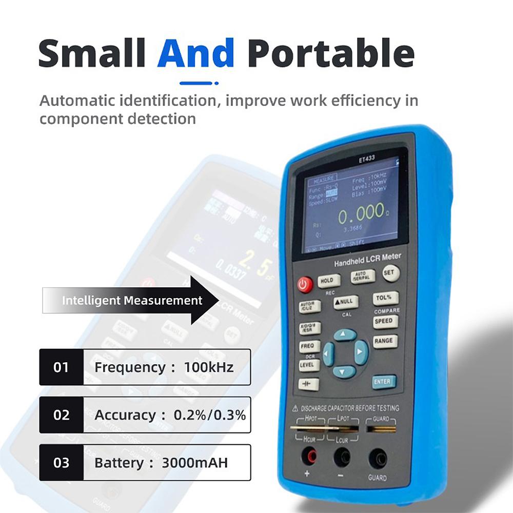 ET430 ET431 ET432 ET433 Multifunction Handheld LCR Digital Bridge Meter High Precision Capacitance Inductance Resistance Meter