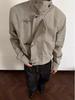 Vintage Distressed Aircraft Buckle Lapel Jacket, Unisex Spring/Autumn Retro Short Wide Workwear Style