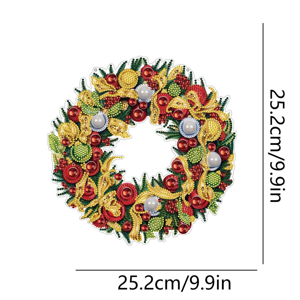 2025 Weihnachten 5D DIY Acryl Kranz Malerei Anhänger Dekor Weihnachten Diamant Malerei Girlande für Heim Fenster Tür Dekor Geschenke