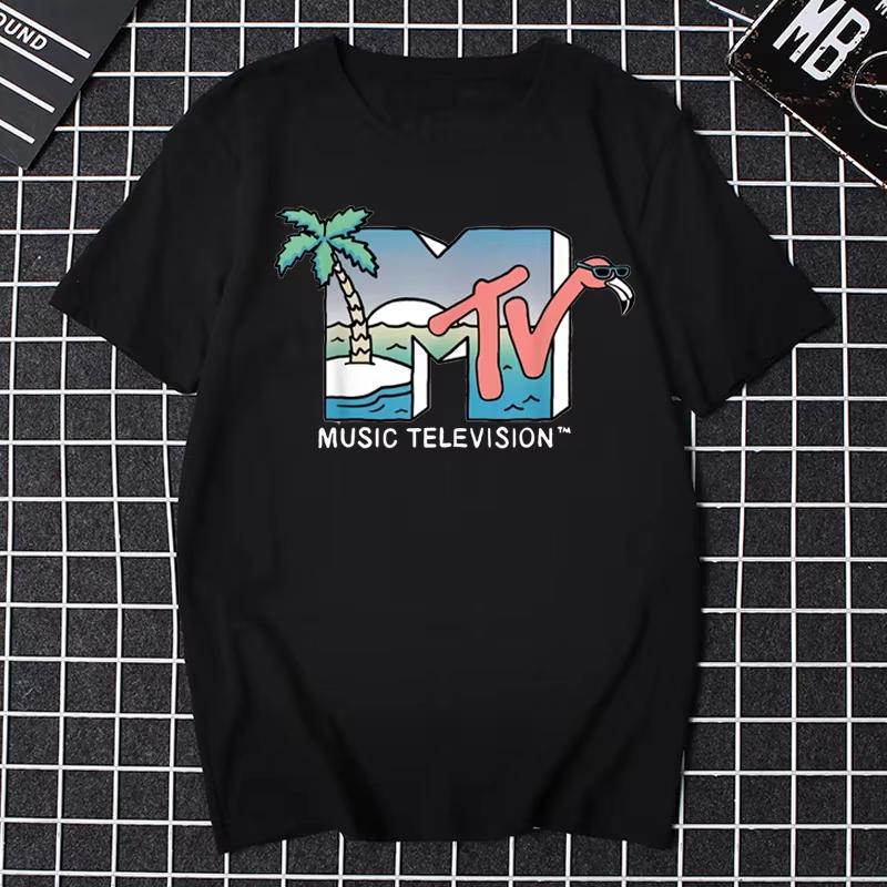 Tricou Retro Bărbați Femei Vintage Rock Hip Hop Tv Vară Mtv Music Television Grafic Top Streetwear Supradimensionat Larg Casual