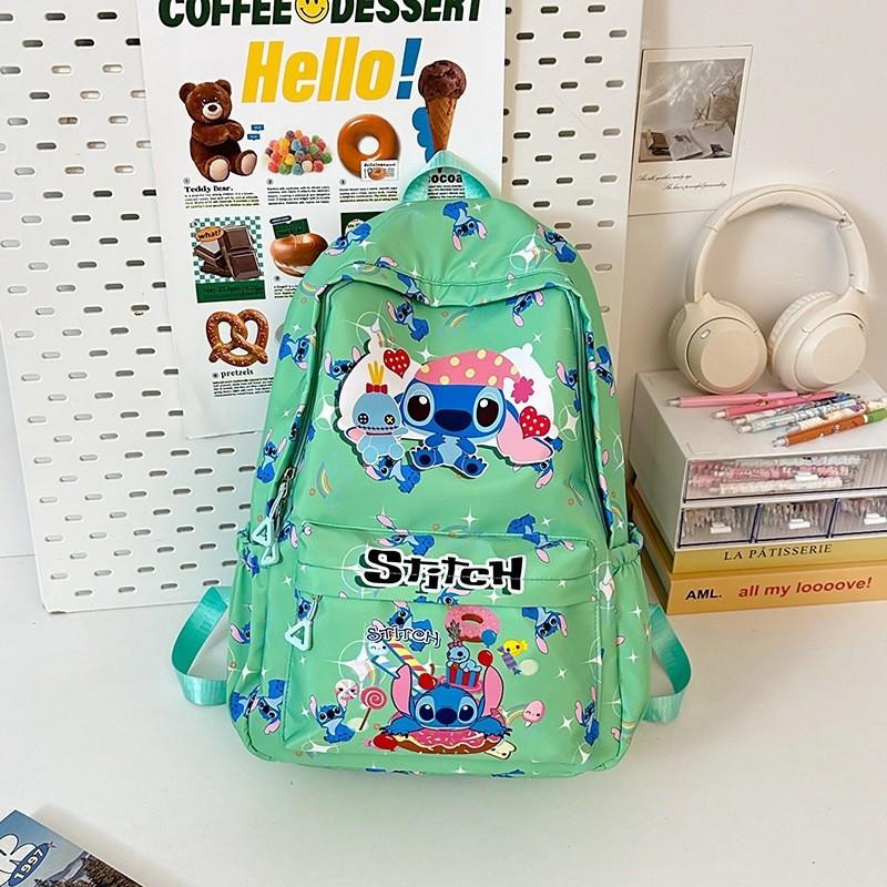Cartoon Stitch Lilo Backpack Middle School Students Breathable Material Nylon