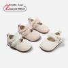 Spring 2026 Korean Style Toddler Mary Janes: Soft Sole Leather Shoes with Lace Trim for Girls