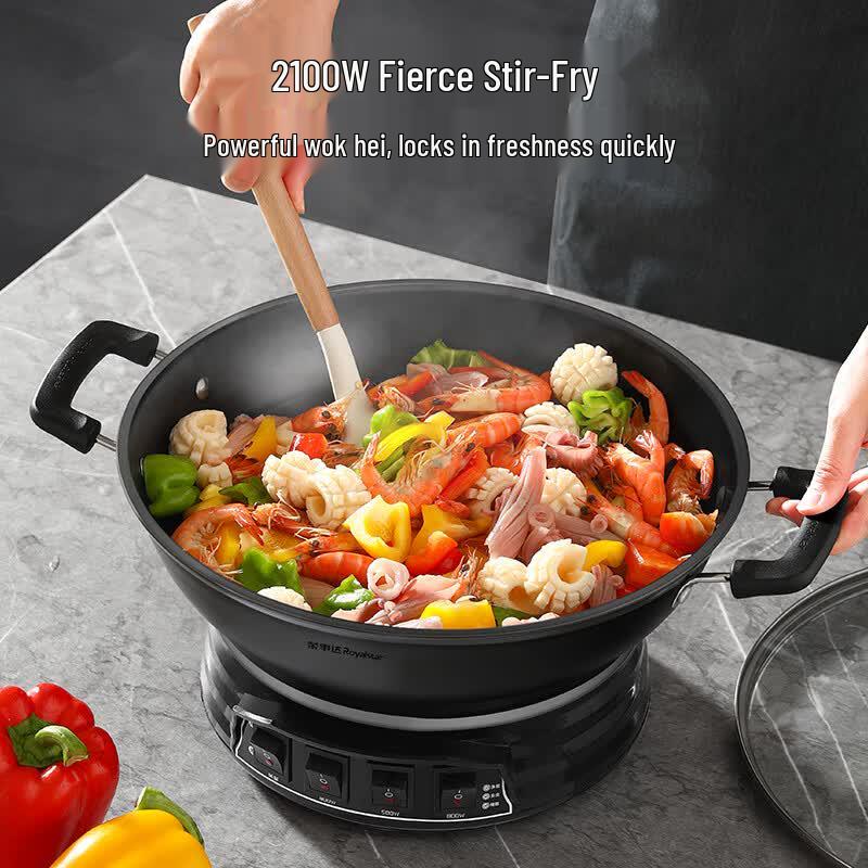 Royalstar Multi-function Electric Wok with Steamer & Hot Pot CN Plug (adapter Included)