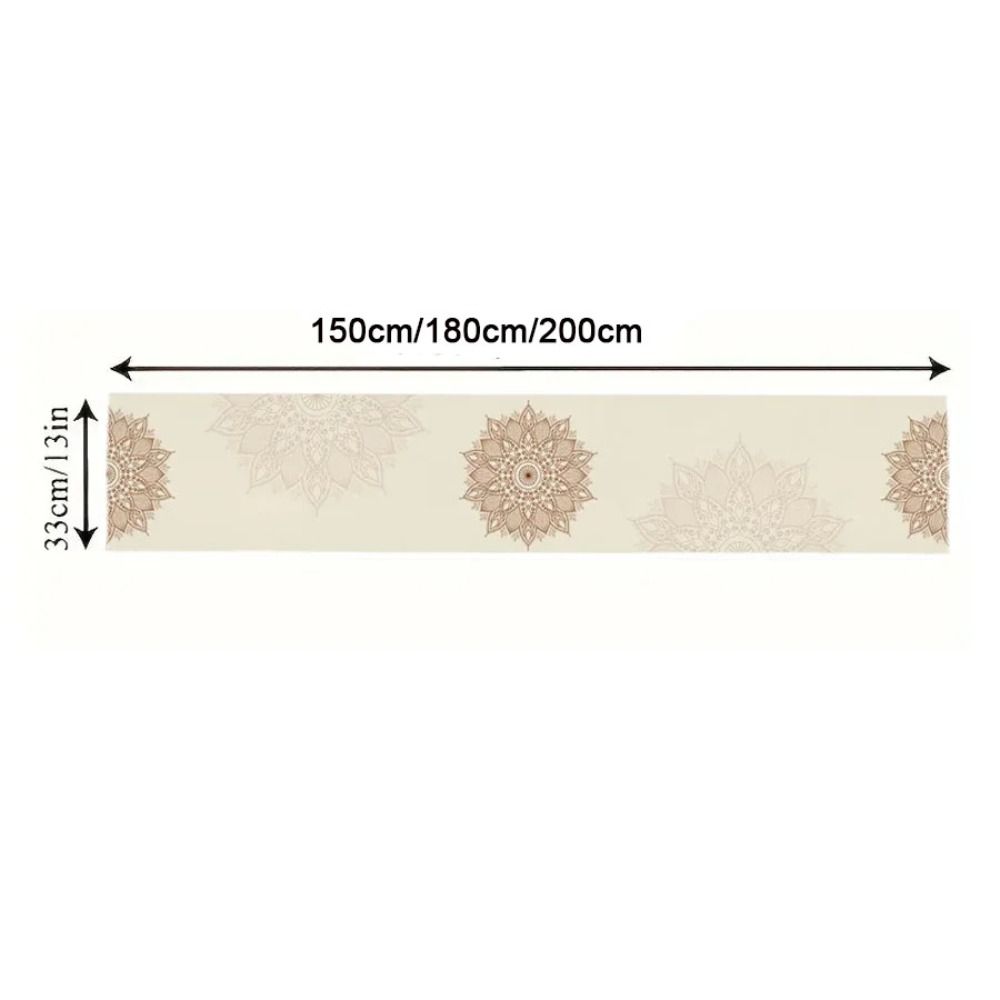 Lněný běhoun na stůl Bohemia Vzor mandaly Ubrus Stolní vlajka Stolní prostírání Stolní dekorace