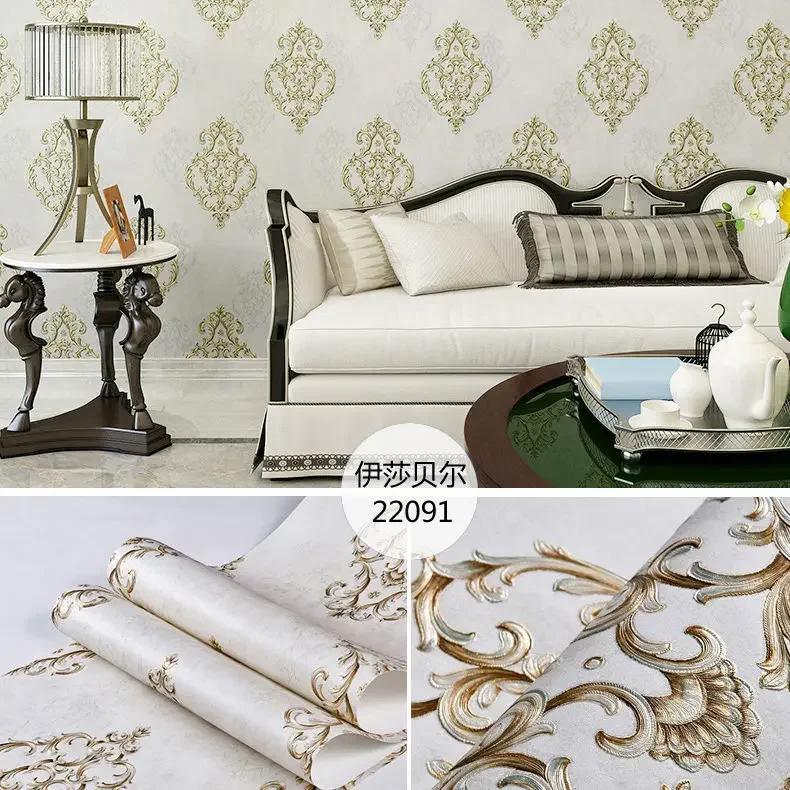 

Утолщенные наклейки на стену в европейском стиле 3d для гостиной, самоклеящийся домашний декор, нетканые обои, обои для фона спальни 53CMX3M