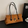 Classic Women's Commuter Bag Quality Suede Leather Underarm Bag Ladies Large Capacity Shoulder Handbag Pillow Travel Bag Female