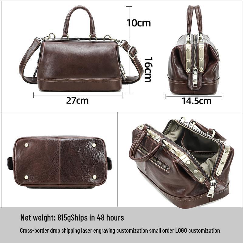 Fashionable Genuine Leather Women's Crossbody Handbag with Metal Hinges, Full-Grain Lambskin, Small Shoulder Bag