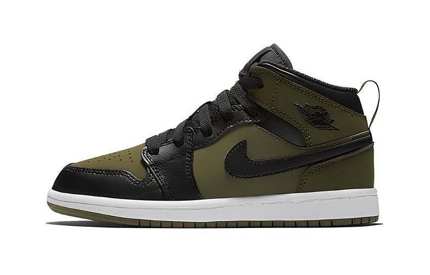 Jordan 1 Mid Оливковый Холст PS 640734-301 35