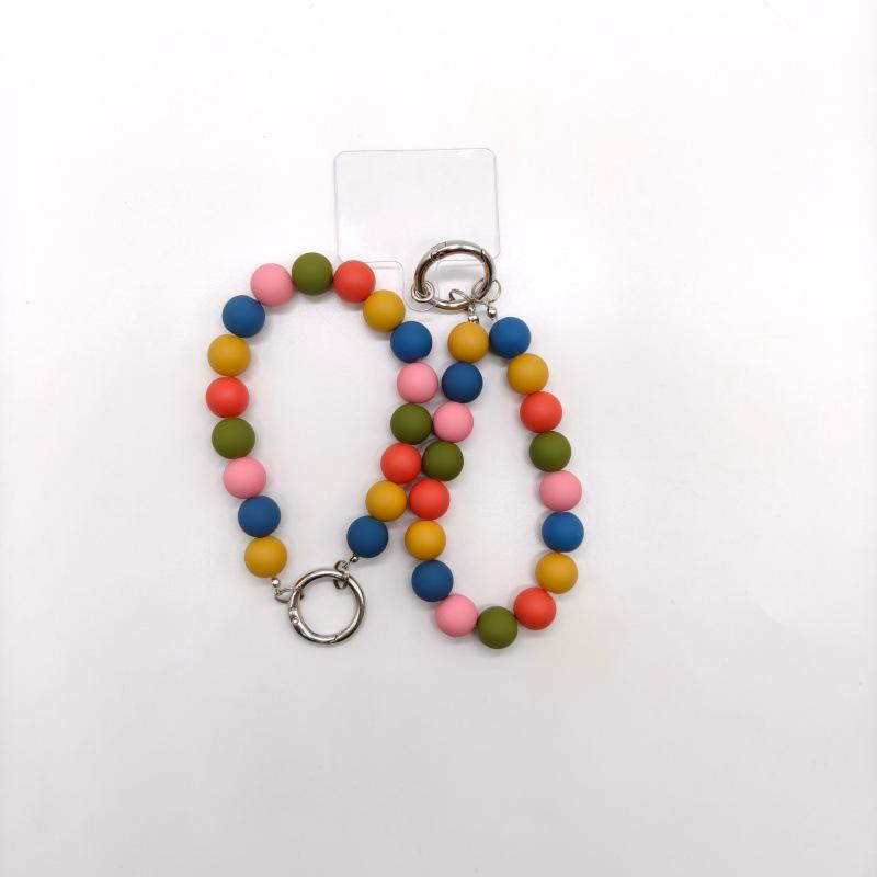 Bunter Perlen-Handyanhänger & Schlüsselanhänger-Lanyard