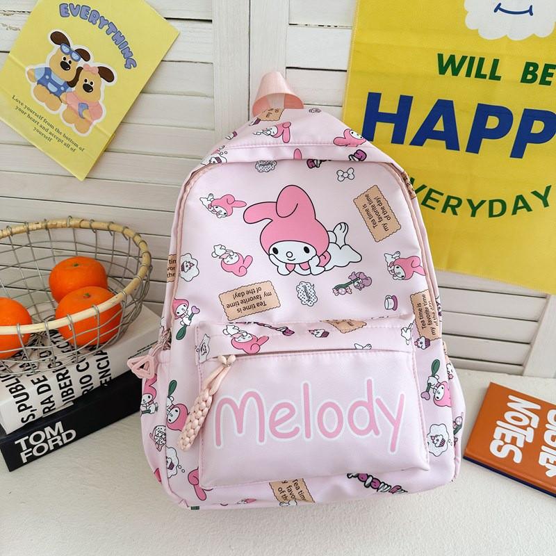 Hello Kitty Kuromi Cute Cartoon Kids Backpack With Breathable Nylon For Elementary School Use