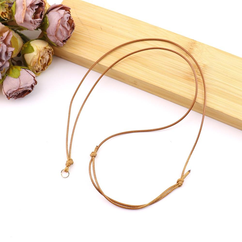 1.5Mm Brown Wax Leather Rope Necklace Handwoven Necklace Rope Adjustable Pendant Chain Mori Necklace N791