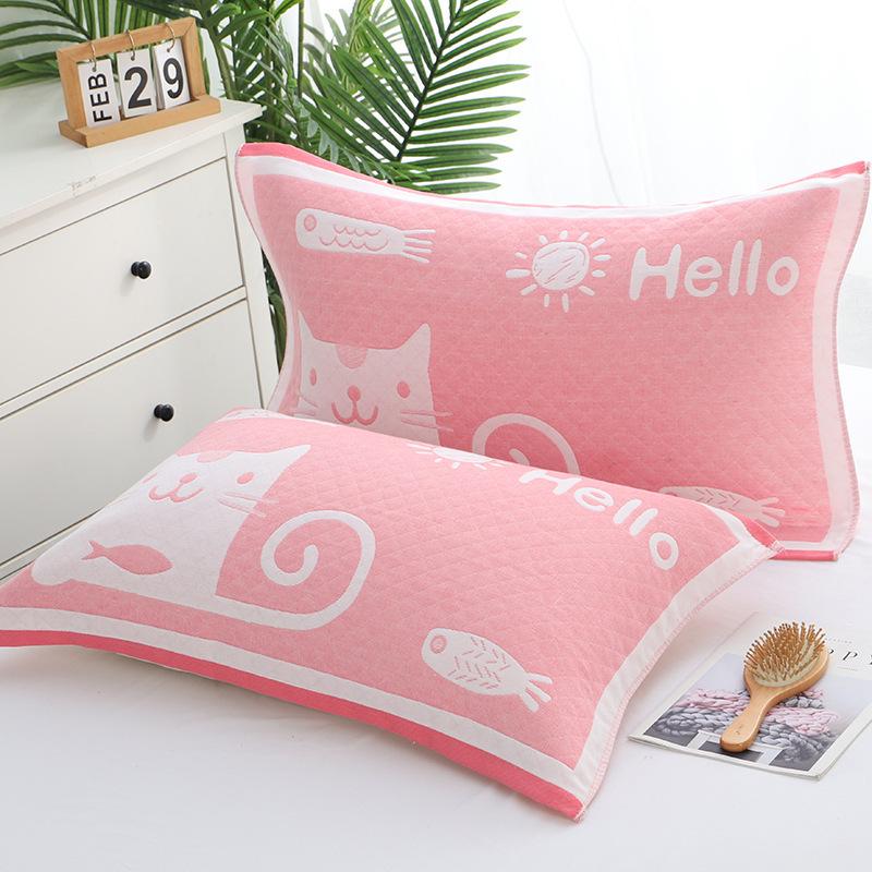 Three-Layer Gauze Cotton Pillowcases: Dirt-Resistant, Mite-Proof, Soft, Thickened, No Pilling or Shedding.