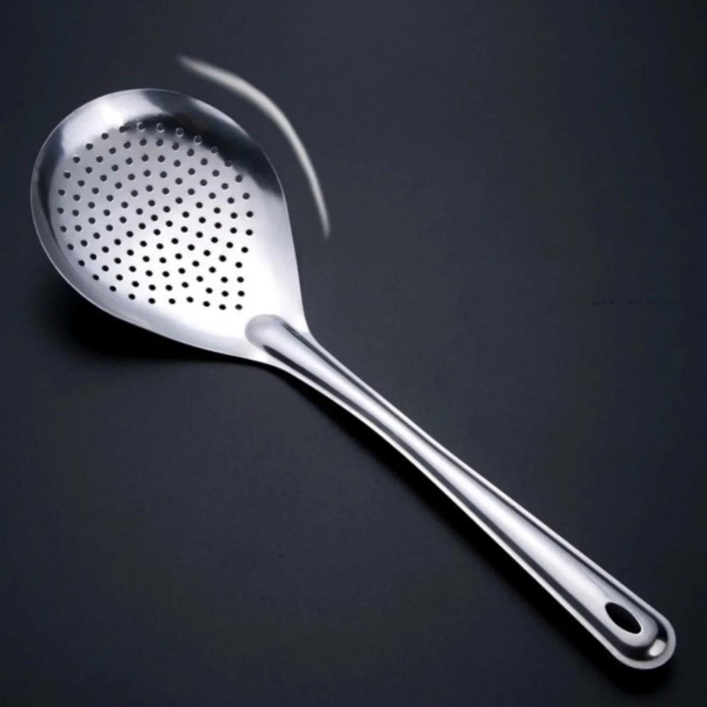 New Large Colander Durable Heavy Duty Skimmer Spoon Stainless Steel Food Strainer Spoon For Frying and Cooking