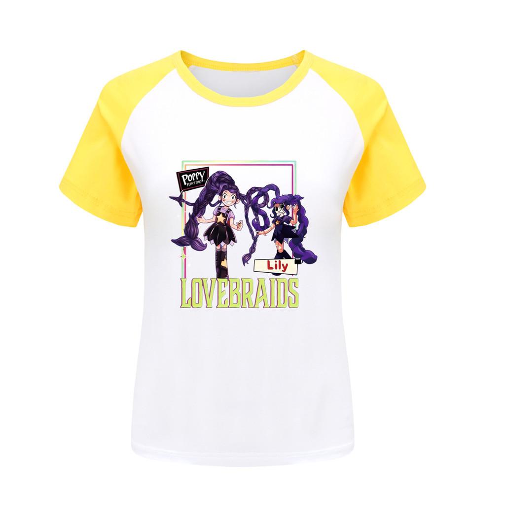 5594 Kids Girls Lily Lovebraids Raglan Sleeves Casual T-Shirt