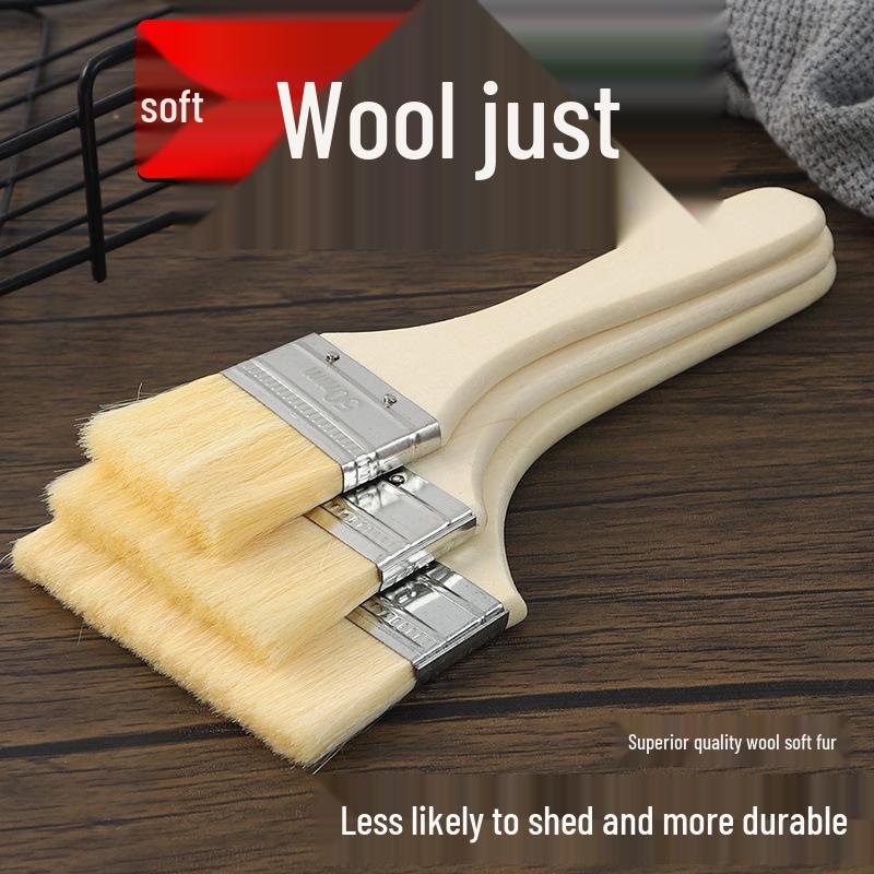 

Food-Grade High-Temp Resistant Wool Brush for Barbecue, Pancakes, and Baking - Ideal for Oiling and Sauces 2-inch thick brush - 1 piece