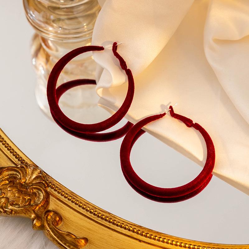 Silbernadel Herbst/Winter Rote Schleife Perle & Rose Kette Ohrringe