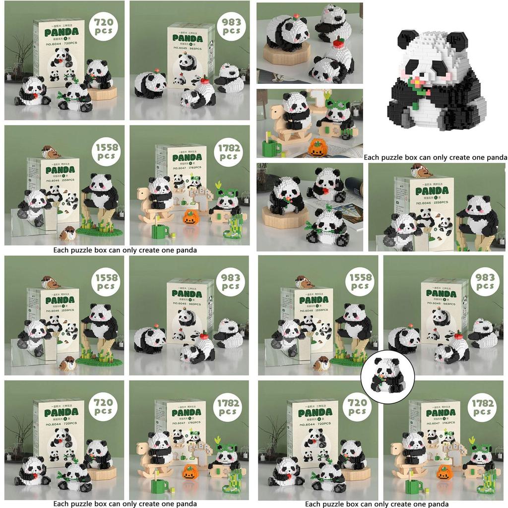 Panda Micro Building Blocks Puzzle Toy Plastic Material, Perfect Gift For Kids, 720-1782 Pieces Available