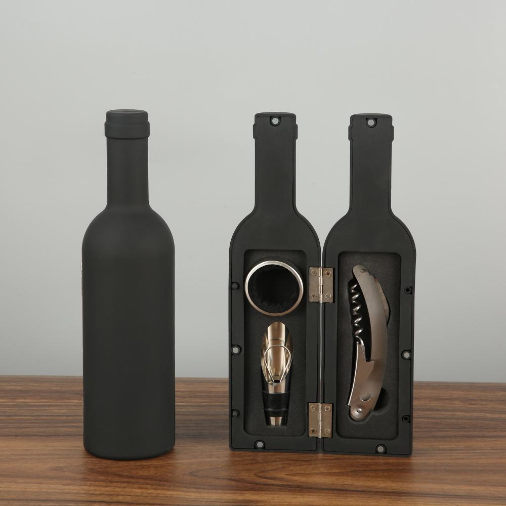 Bottle Shape Corkscrew Set Stainless Steel Simulation Red Wine Tool Kit Portable Multifunctional Red Wine Toolbox