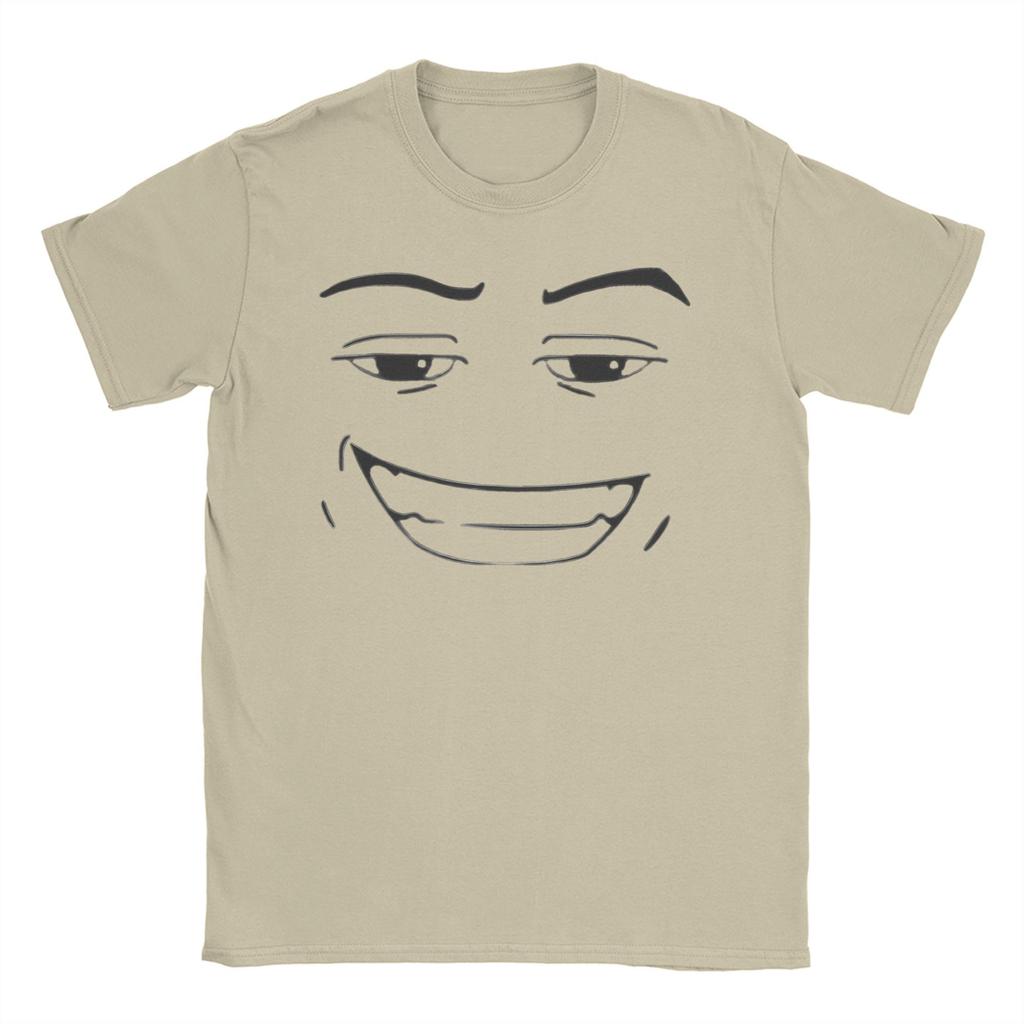 Happy Robot Face Men Women T Shirts Robloxs  Unique Tees Short Sleeve Crew Neck TShirts Cotton Plus Size Clothes